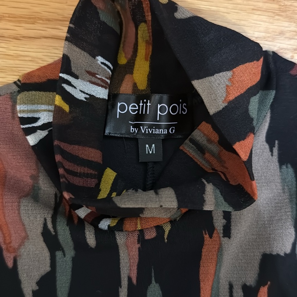 Petit Pois by Viviana G Oregon Muticolor Mesh Dress Bodycon Size Medium - Picture 7 of 12